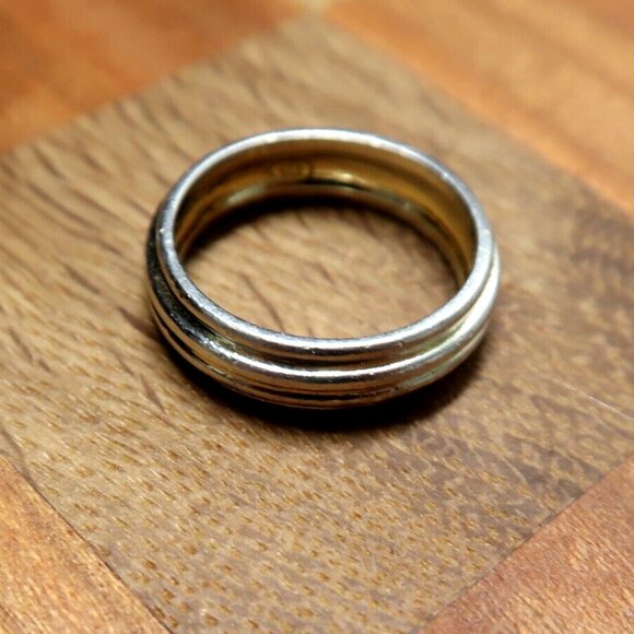ADINAS Other - 925 Silver Ridged Ring Band 6.5